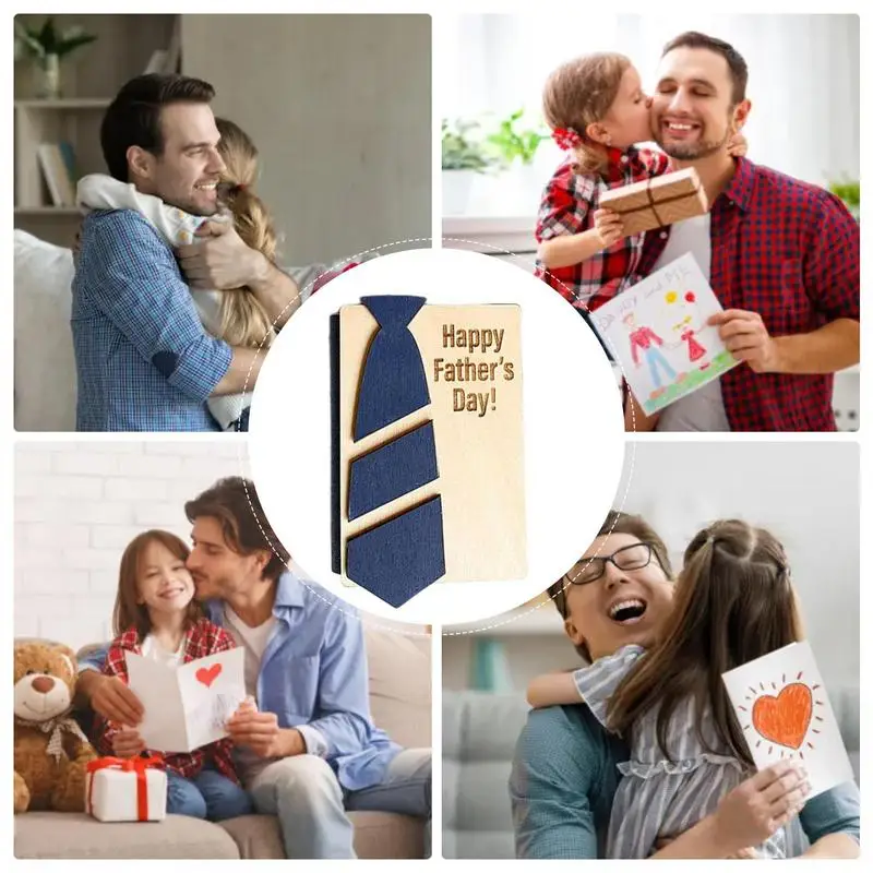 아버지날 접이식 나무 카드 상자, 멀티 카드 정리함 케이스, 나무 아버지날 카드 상자, 나무 아버지날 카드 거치대