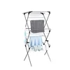 Extra-Slim 14M 3-Tier Concertina Stainless Steel Metal Laundry Clothes Dryer Airer for indoor Office and Bathroom Space 1