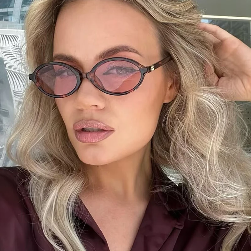 أزياء الرجال البيضاوي بسيط النظارات الشمسية الإناث...