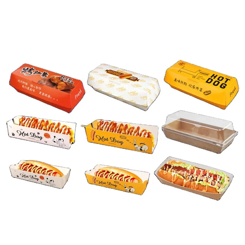 

Customized productHot Dog Box Disposable Rectangular Kraft Box Take Out Cheese Stick Containers Customize Food Packaging Box Kra