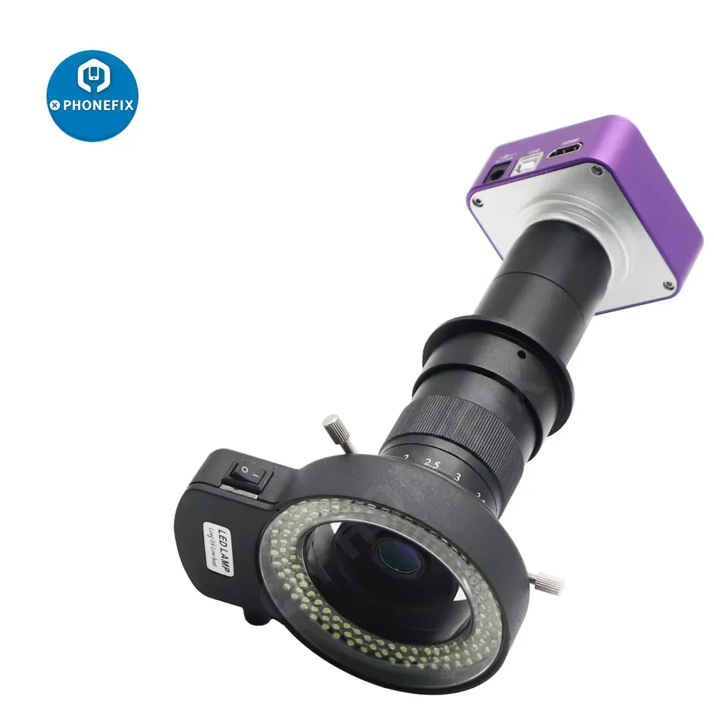 Caméra Microscope 1080P 60FPS Trinoculaire - Adaptateur Pour Téléphone, Capteur 1/2,8", Zoom 0,4X - Pour Réparation électronique, Observation