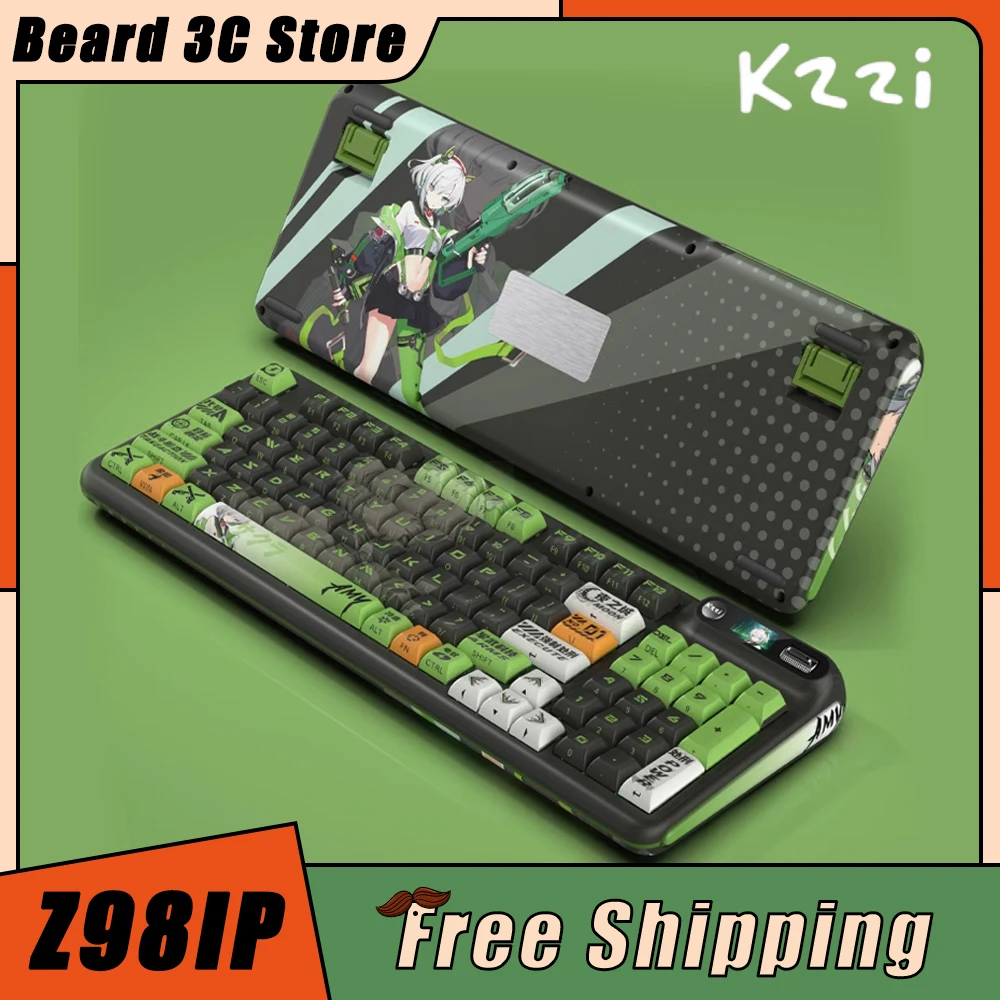 

Kizz Z98IP Mechanical Keyboard Three Mode Smart Screen Dynamic RGB Hot Swap Wireless Gaming Keyboard Gasket Pc Gamer Accessories