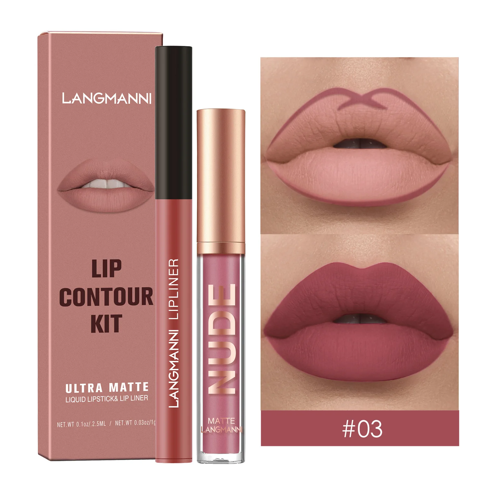 Lip Gloss Lip Liner Set 2pcs/set Lip Makeup Lip Balm Lip Glaze Lip Tint Lip Oil Lip Stain Lip Lacquer Lip Plumper