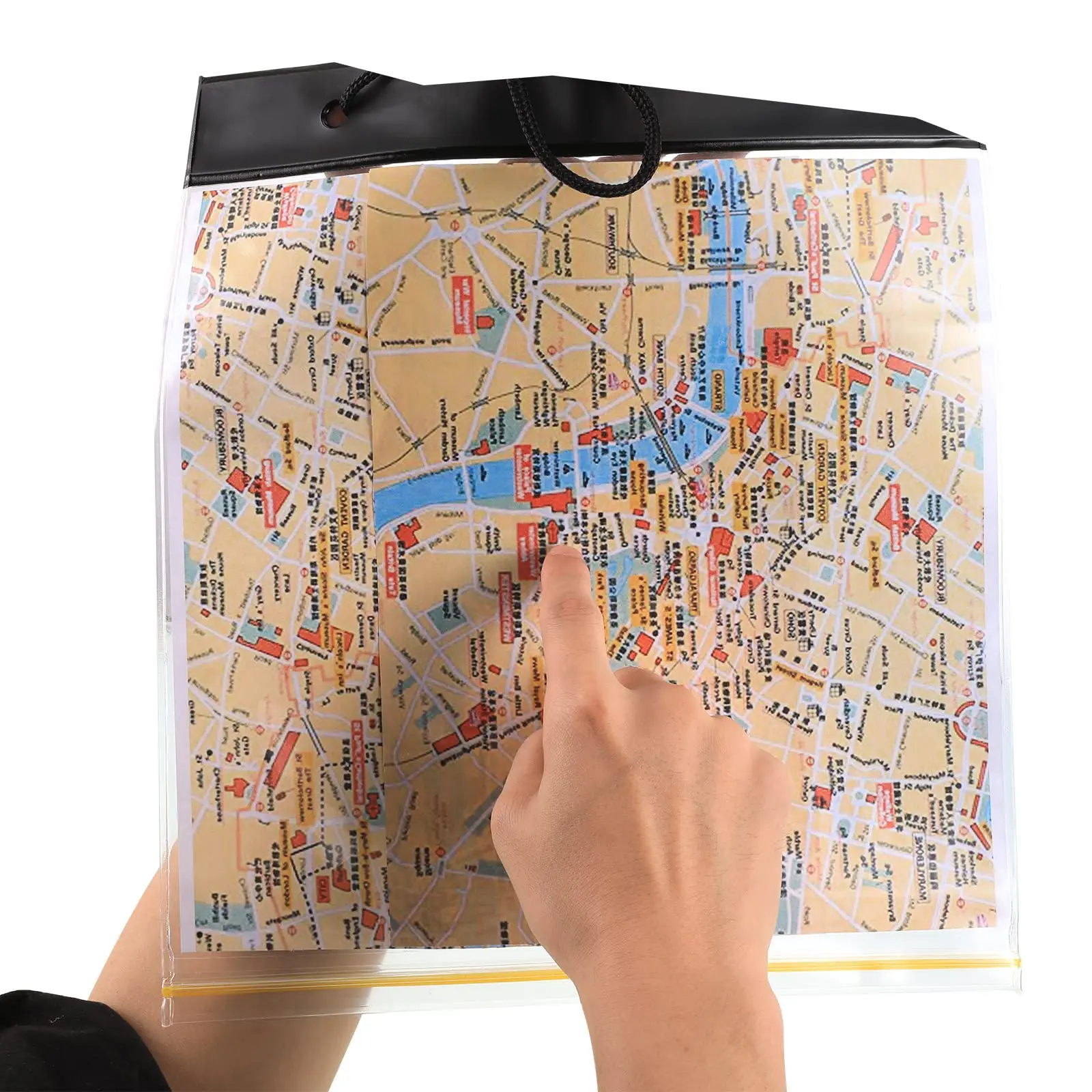 Waterproof Foldable Map Storage Case Transparent Document Dry Bag Trail Map Case Hiking Passport Holder Outdoor Camping Hiking