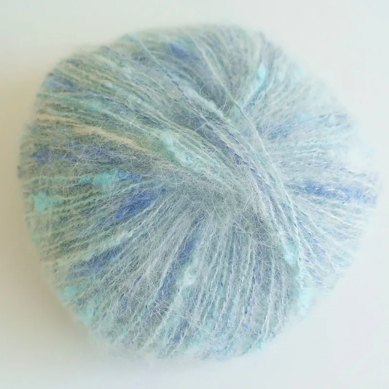  6 Balls Angora Mohair Wool Yarn Soft Fingering Baby Mohair  Cashmere Hand Crochet Yarn for Knitting DIY Scarf Sweater Thread Yarn 300g  (Multi Blue)