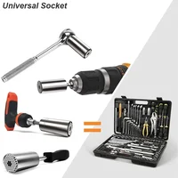 Kesitoyo Multifunctional Silvery 7 to 19mm Magic Socket Multi Purpose Wrench Extension Rod Electric Hand Drill Screw Tool Set 1