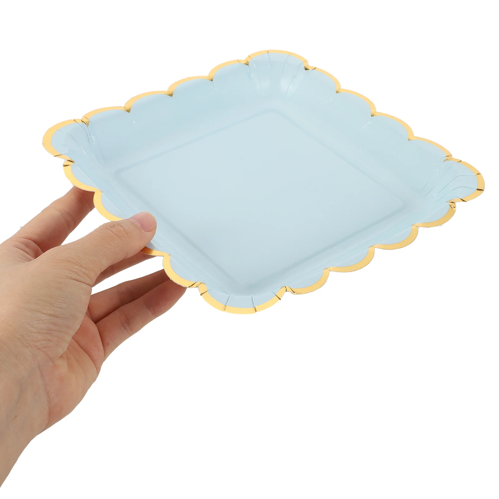 20 Pcs Festival Dinner Paper Plate Pink Square Plates Gathering Cake Decorate Pan