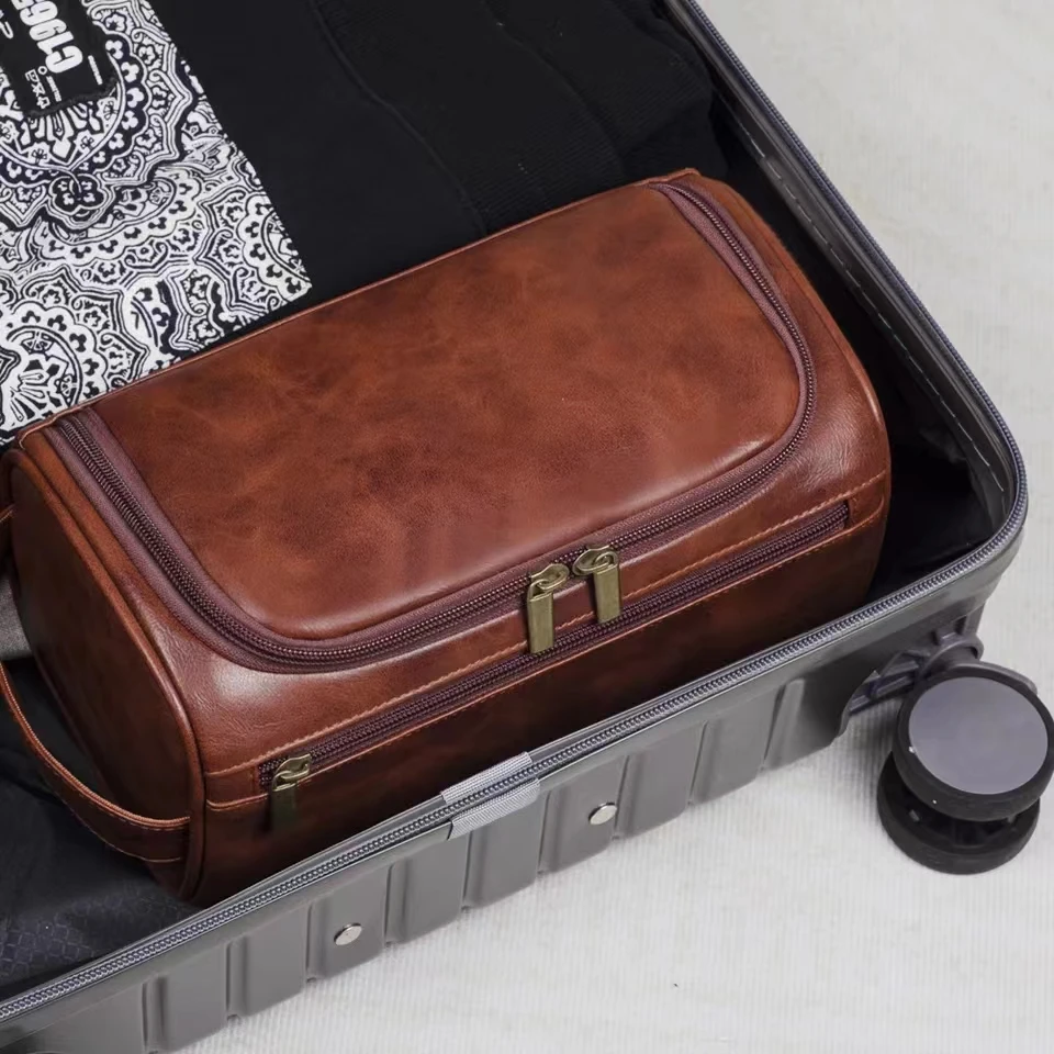 Leather Toiletry Bag for Men Women Dopp Kit Mens Hanging Toiletry Bag Travel Toiletry Bag for Traveling Large Cosmetic Bag for T Best Sellers In Luggage, Bags