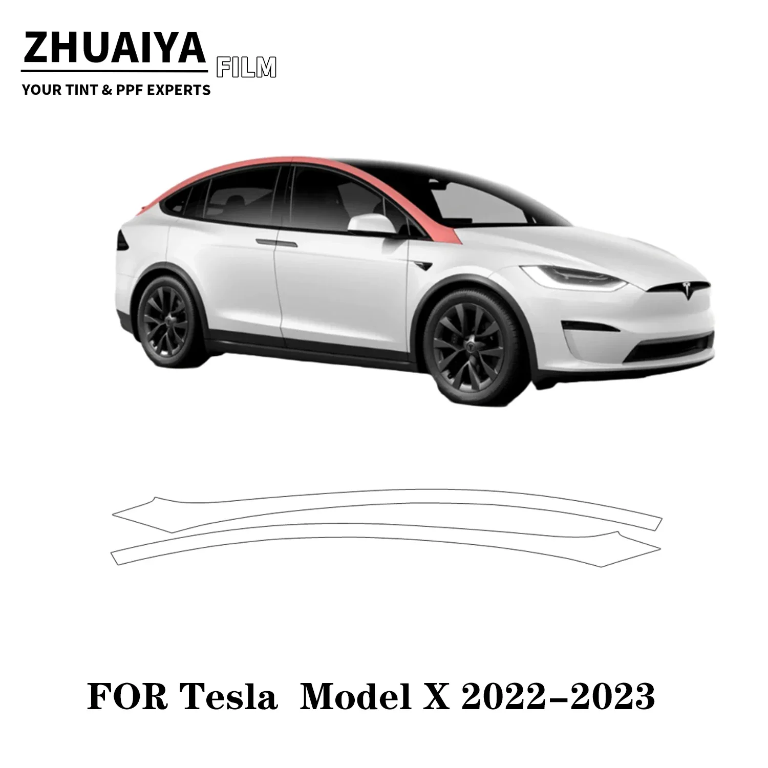 

Для Tesla Model X A-Pillar PPF Защитная пленка для краски 8mil 2022 2023 2024 пленка для кузова автомобиля