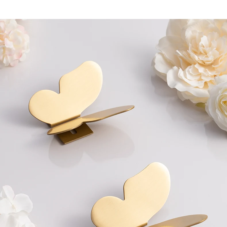 brass cabinet knob butterfly design furniture detail