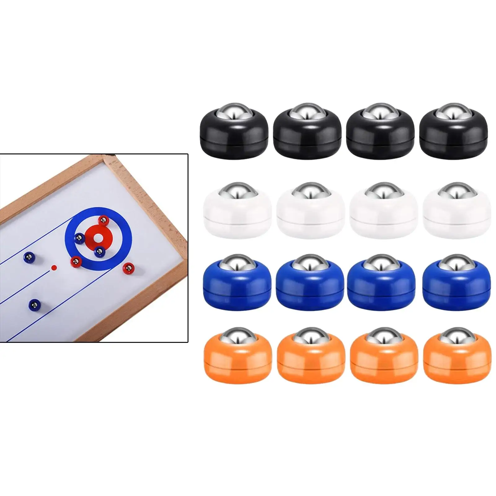 16x Shuffleboard Pucks Shuffleboard Accessories 4 Colors Indoor Shuffleboard Games Pucks for Kids Adults Leisure Sports Playing