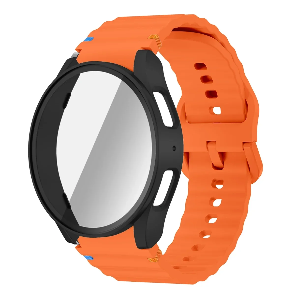 Enhanced Silicone Band and Bumper Case with Tempered Glass Screen Protector
