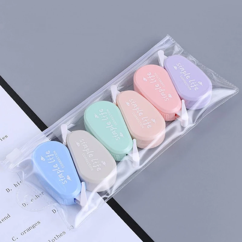 6pcs/set Mini Morandi Color Correction Tape Set School Supplies Stationary 6.7*3.1cm