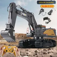 HUINA 1592 1/14 RC Excavator Truck Alloy 2.4G 22CH Radio Controlled Car Engineering Vehicle Model Electric Car Kid Toys for Boys 1