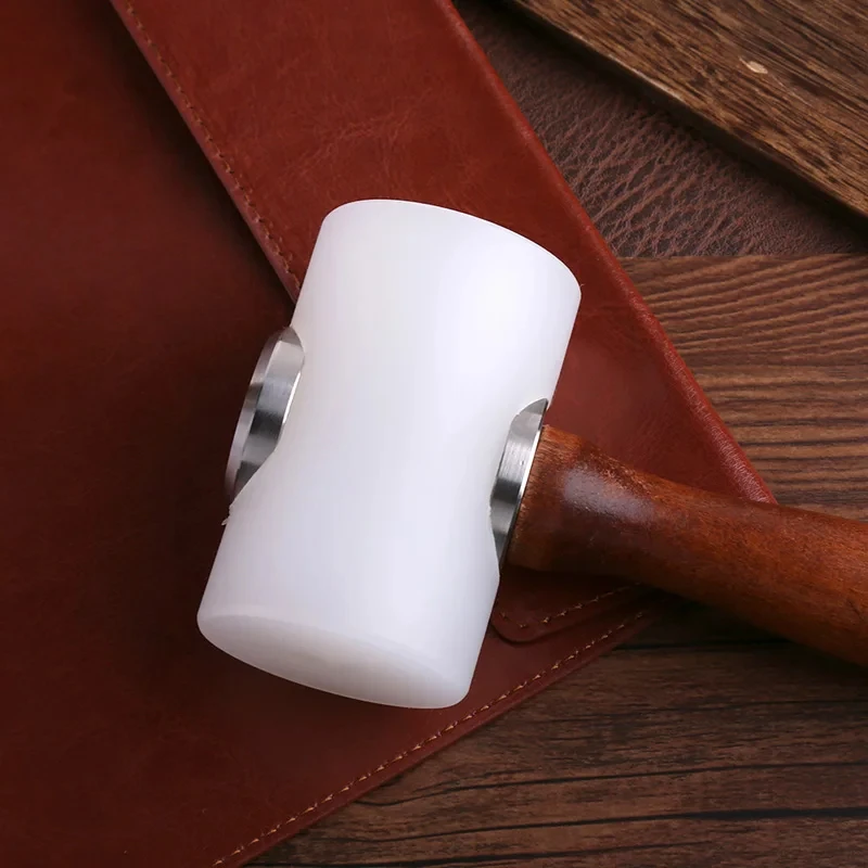 Fenrry 1Pc Leather Craft Tool Kit Leather Carving Craft Hammer Cowhide Punch Cutting Sewing DIY Tools 345g Hammer Leather Punch Tools