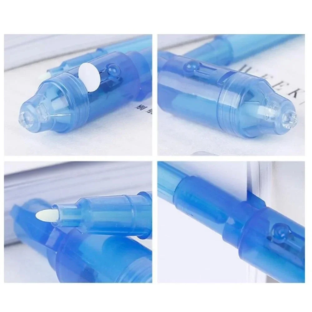 6pcs Luminous Light Pen Magic Purple 2 in 1 UV Black Light Combo Drawing Invisible Ink Pen Learning Education Toys for Child