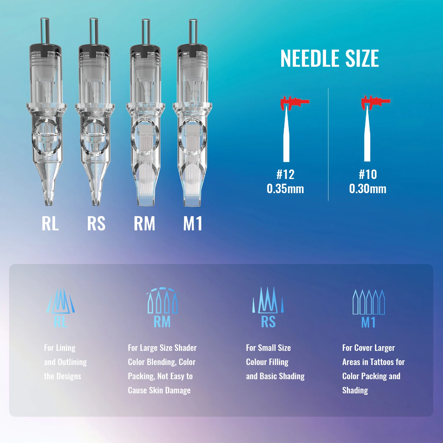 YILONG 50/20PCS Mixed Professional Tattoo Cartridge Needles with Membrane Safety Cartridges Disposable Tattoo Needle For Tattoo 5