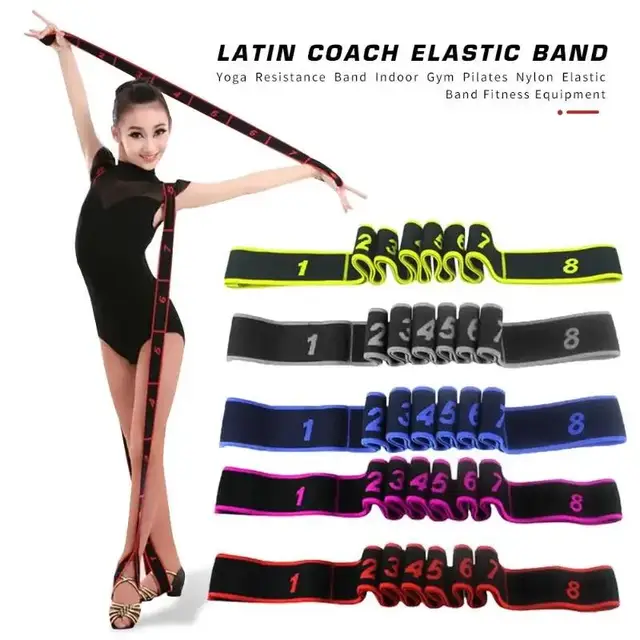Yoga Belt Professional Gymnastics Supplies Stretch Resistance Band Indoor Gym Elastic Fitness Training Equipment 2