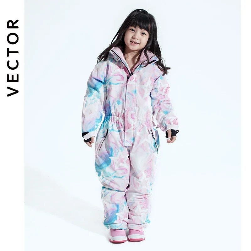 -30 Degree Children Ski Jumpsuit Winter Snowboard Jacket Boys and Girls Outdoor Snow Suits Warm Waterproof Kids Ski Jacket