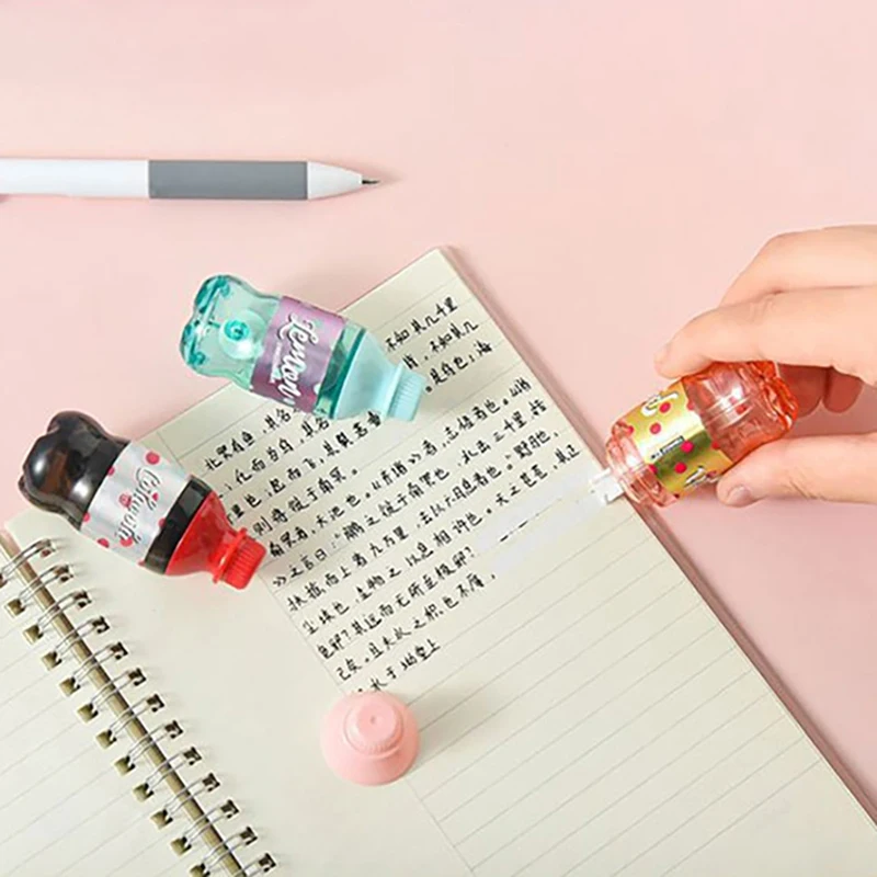 Correction Tape Cute Mini Soda Bottle Correction Tape Creative Lemon Peach Cola Correction Tape
