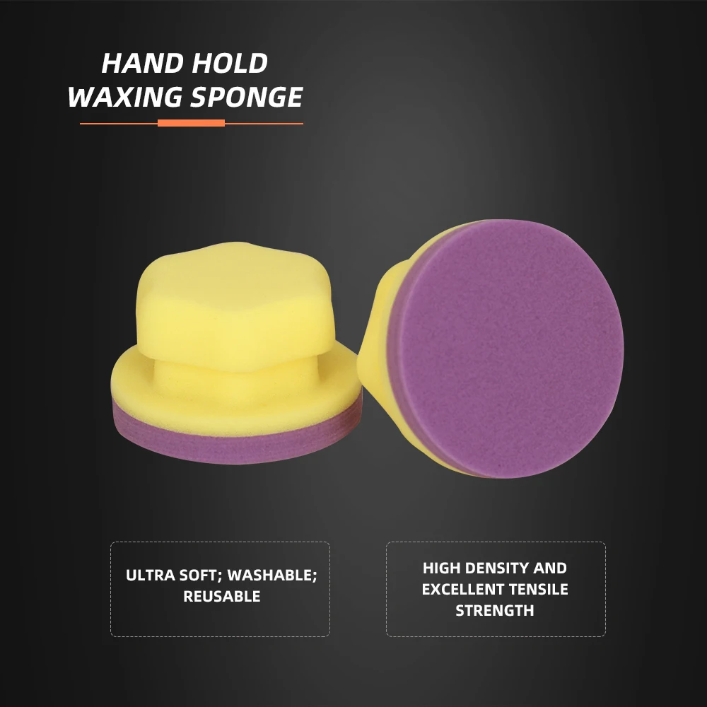 SPTA Hand Hold Waxing Sponge High Density Polyester Sponge Auto Tire Waxing Applicator Leather Polishing