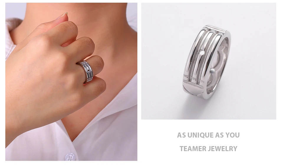 Stainless Steel Atlantis Ring - Minimalist Fashion Ring for Couples