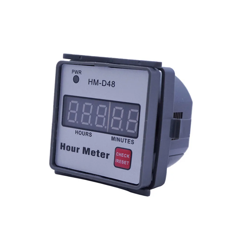 

HM-D48 Hour Meter Digital Hourmeter 0‑999.99h Guide Rail Timer Counter AC 220V 50Hz High-precision Cumulative Timing HourMeter