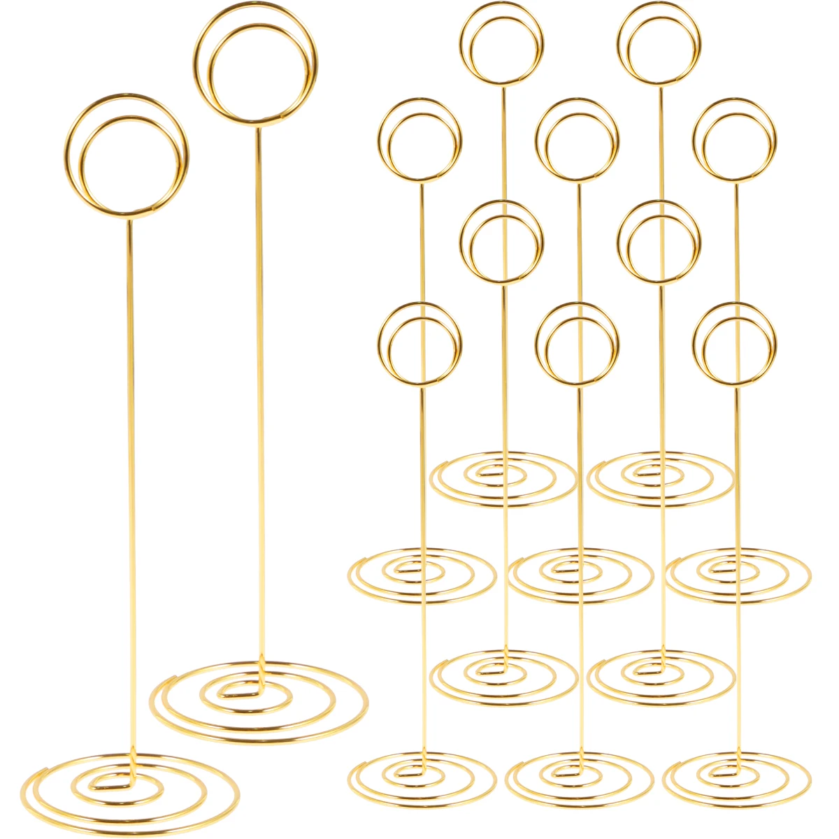 12Pcs Table Number Holders, 8.66inch Place Card Holders, Portable Round Shape Wire Picture Holders