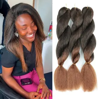 Vixen Braid Hair 26inch/60g Jumbo Hair Braids Extensions Synthetic Brown Black Color Vixen Braiding Hair For Women 1/2/3 pcs 1