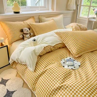3 pièces Housse de couette simple, douce et respectueuse de la peau Ensemble de 3 pièces (1 housse de couette + 2 taies d'oreiller) (sans noyau) Moderne et respirante 1
