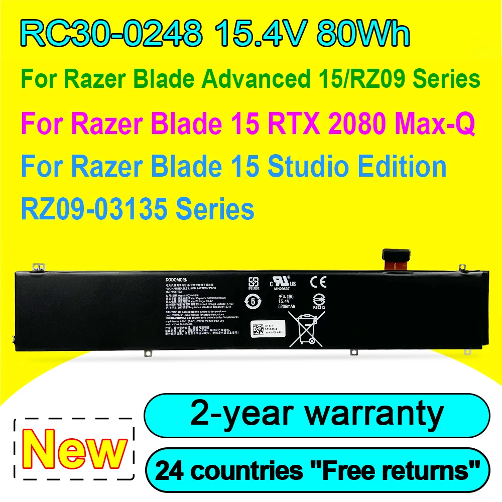 

Фотоаккумулятор для ноутбука Razer Blade Stealth 15 2018 2019 2020 2021 RTX 2060 2070 Max-фотосессия