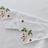 100% Cotton Twill Embroidered Bed Sheets Luxury Flowers Embroidery Solid Color White Bedding Flat sheet 230*250cm 250*250cm 4