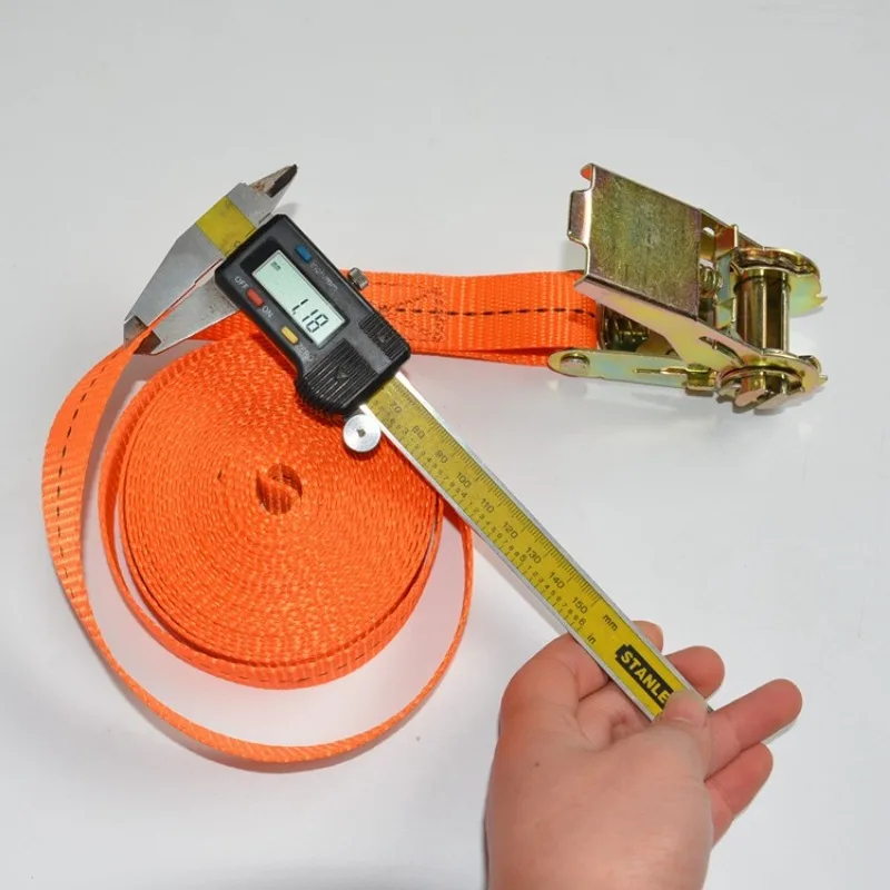 Cargo Straps 1m/3m/5m Ratchet Tensioner Freight Car Fixed Tightener Tighten Rope for Luggage Goods Transportation Outdoor Camping