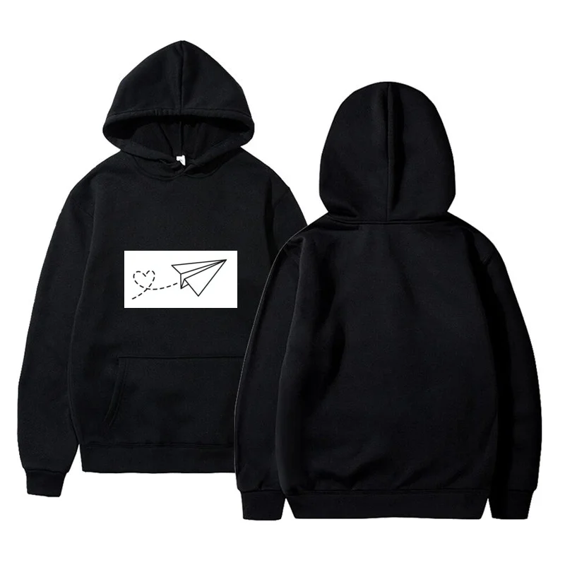

Heart Approval Paper Airplane Style Viral Cotton Hoodie Men Printed Oversize Gandung Vintage Slim Fit Chester United