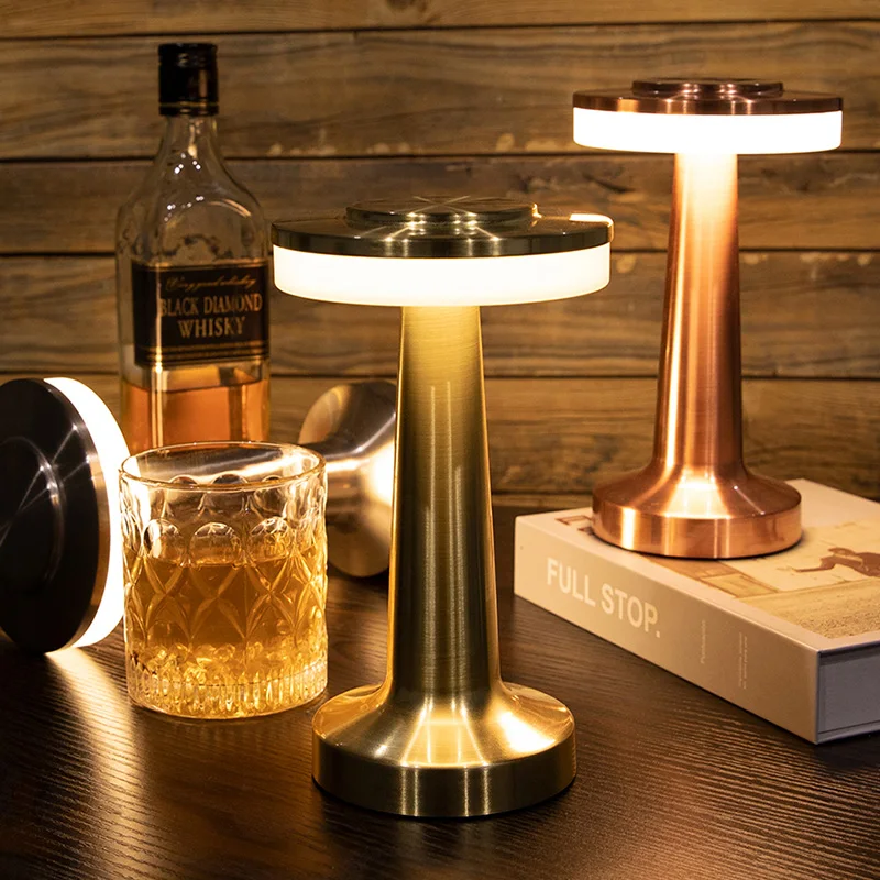 

Retro LED Desk Lamp Touch Dimming Table Lamp USB Rechargeable Portable Night Light Coffee Restaurant Bar Bedside Hotel Lighting