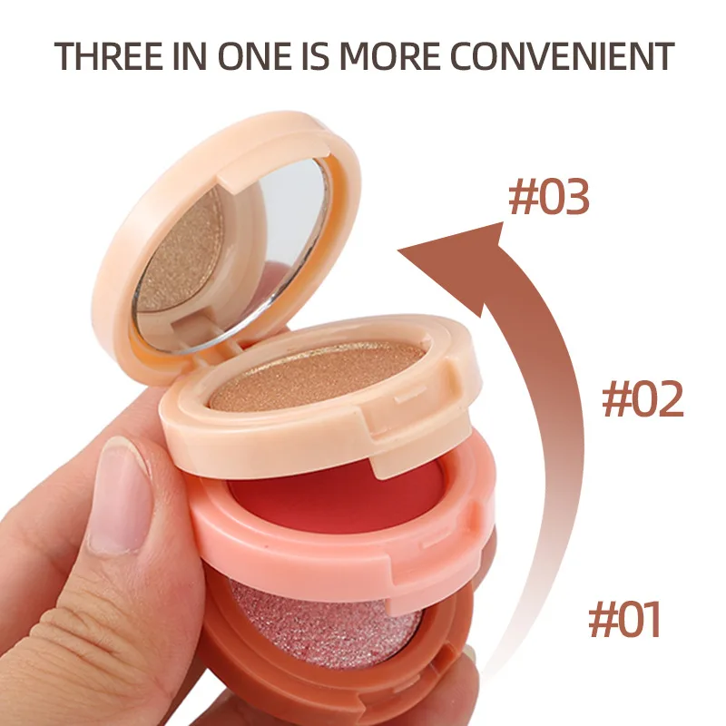 Triad Colors Sandwich Bento Palette Blush Highlighter Eyeshadow Pearlescent Matte Mini Portable Makeup Palette Cosmetics Makeups 3