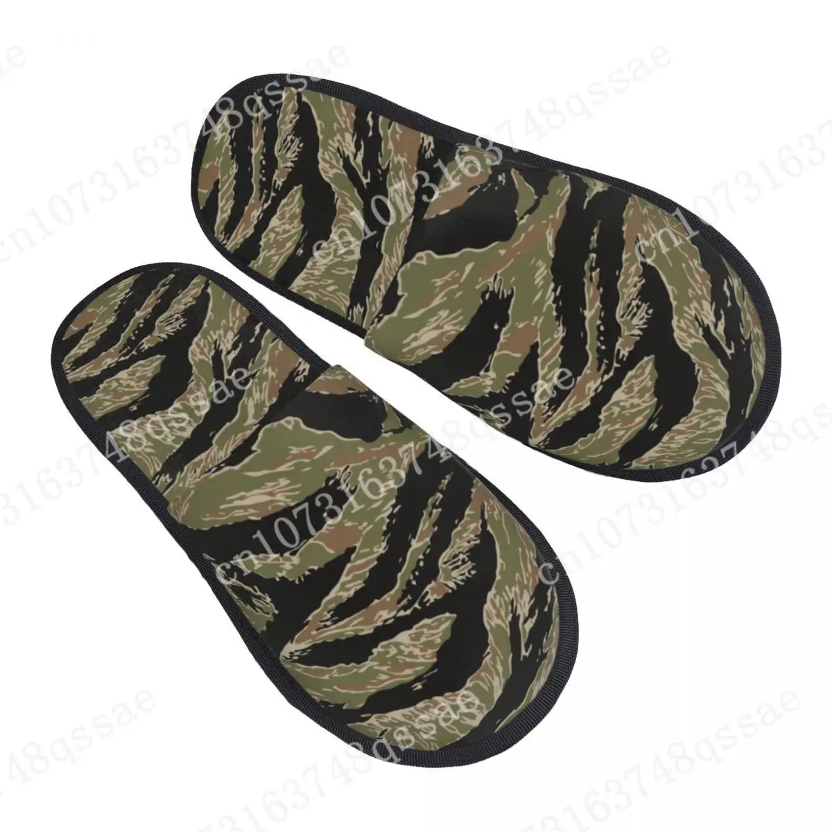 

Women Tiger Stripe Camo House Slippers Soft Warm Military Tactical Camouflage Memory Foam Fluffy Slipper Indoor Outdoor Shoes