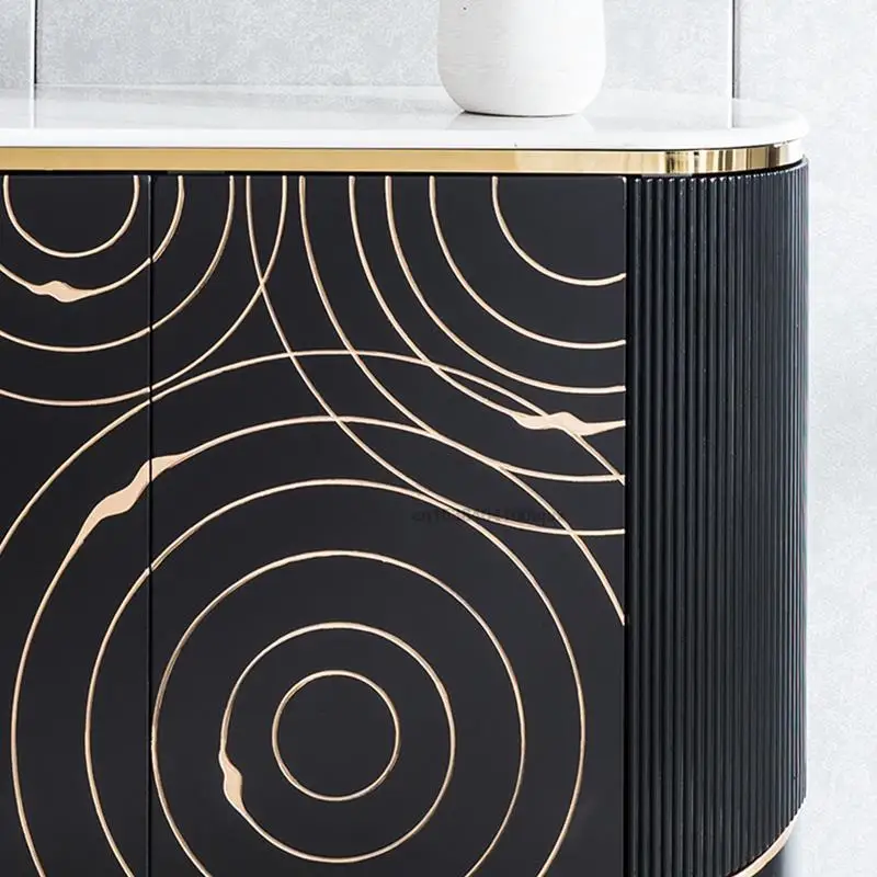 Light Luxury Solid Wood Dining Side Cabinet American Living Room Porch Cabinet Bedroom Simple Modern High-End Sideboard