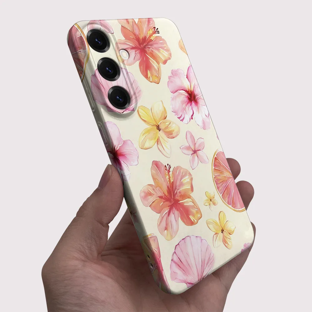 Pink Flower Shockproof Hard PC Back Cover - Premium Phone Case