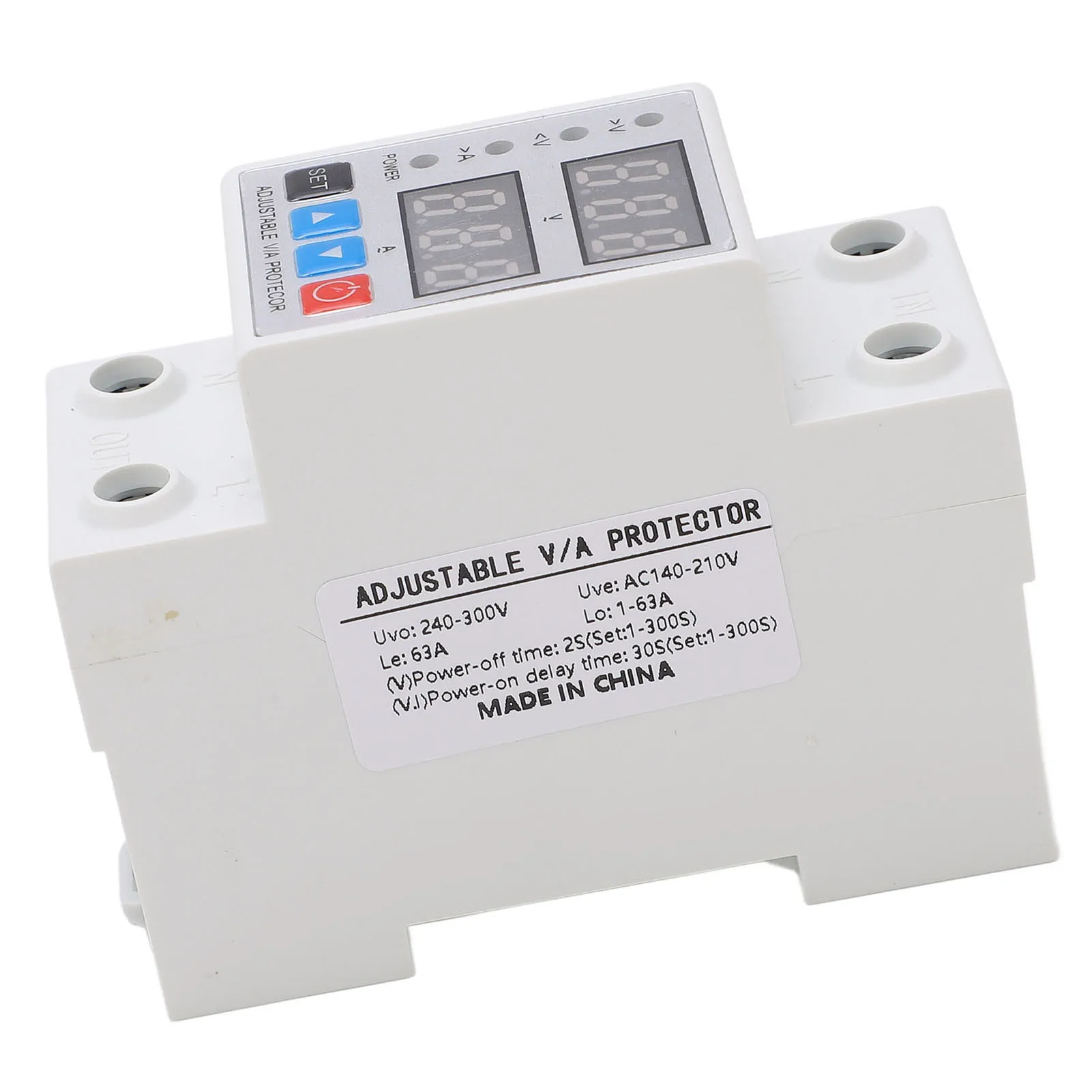 전압 보호 장치 조정 가능한 고장 탐색 기능 240?300V DIN 레일 과전압 저전압 보호 장치