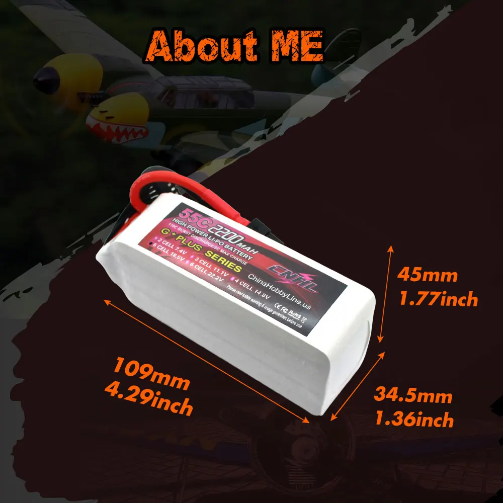 CNHL Lipo 4S 5S 6S Battery, About Me R3a1L 45mm 1.Z7inch at Va7 34.5mm