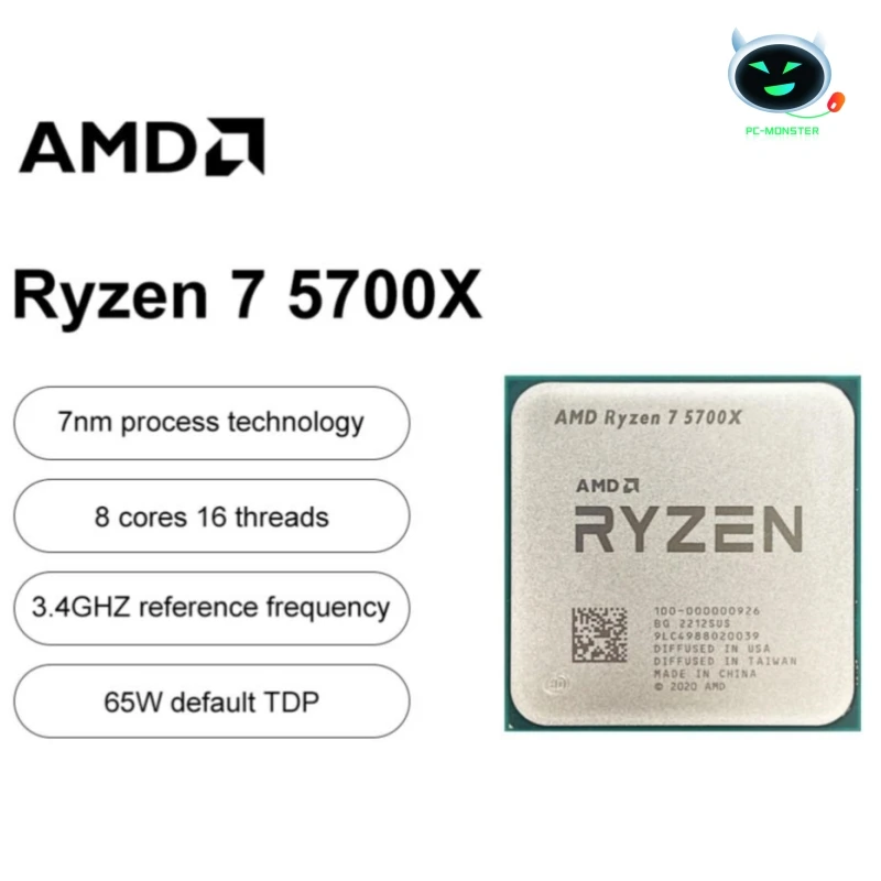 Amd Nuovo Ryzen 7 5700X R7 5700X 3.4Ghz 8 Core 16 Thread Processore Cpu 7Nm L3 = 32M Socket Amd Am4 Gaming Processador Muslimate