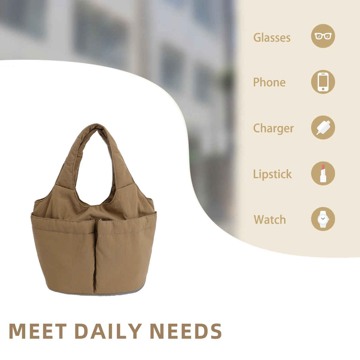 Office Worker's Sundries Tote Bag, Waterproof and Insulated, Lunch Commuting Bag, Vegetable Basket, Handbag, Small Tote Bag, Cloth Bag, Student Class Bag