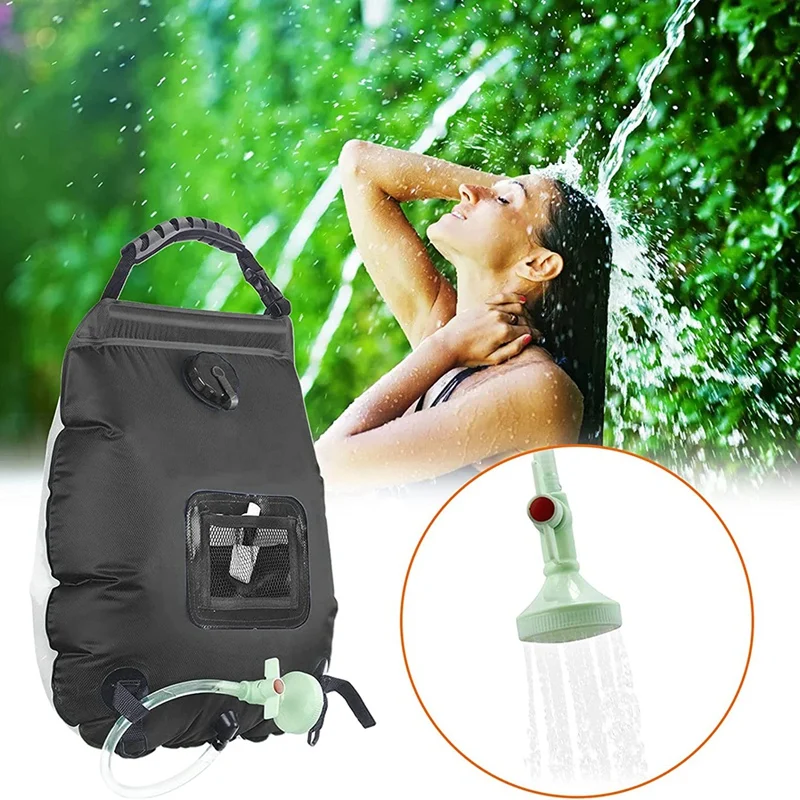 Outdoor 20L Camping Shower Water Bag Solar Heating Portable Shower Camping  Hiking Climbing Bath Equipment Camping - AliExpress