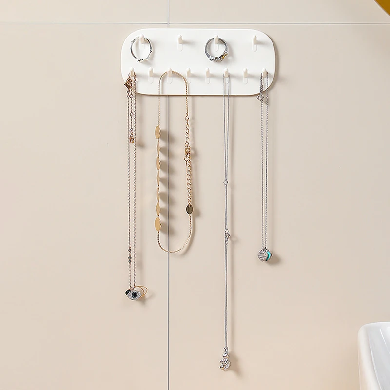 

Wall Hanger Storage Rack Adhesive Jewelry Display Paste Earring Ring Necklace Jewelry Holder Hook Hair Rope Storage Organizer