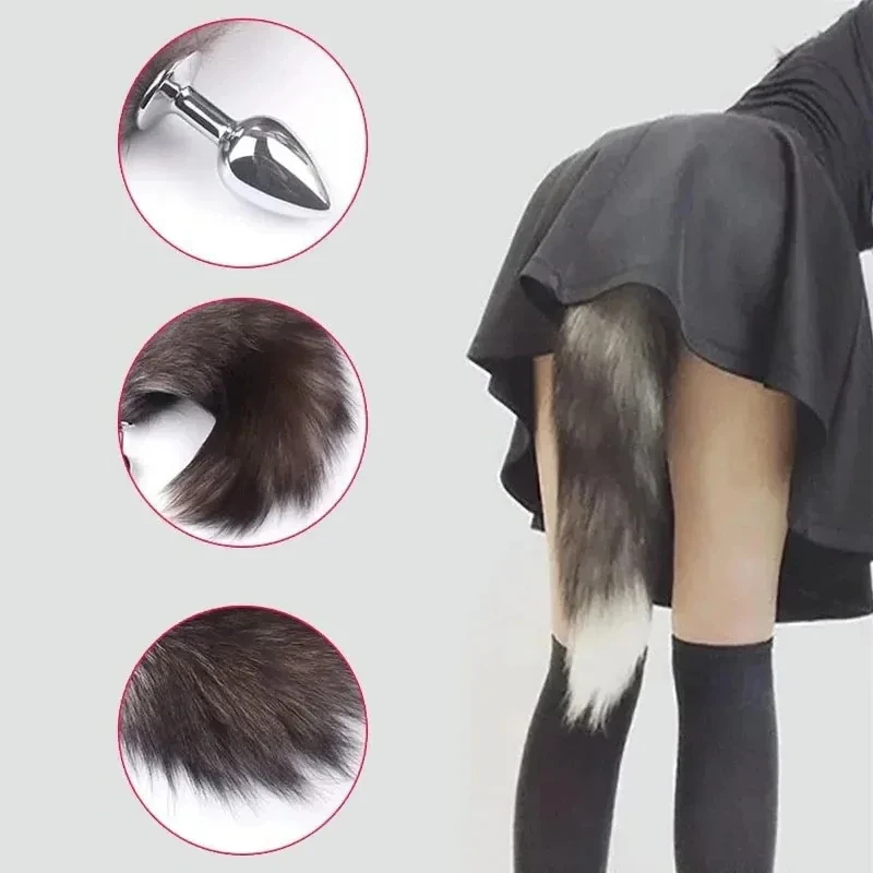 Anal plug Sexy Fox Tail Vaginal Plug Dildo Masturbation Anal Vibrator Men Prostate Massager Female Masturbator Masturbating