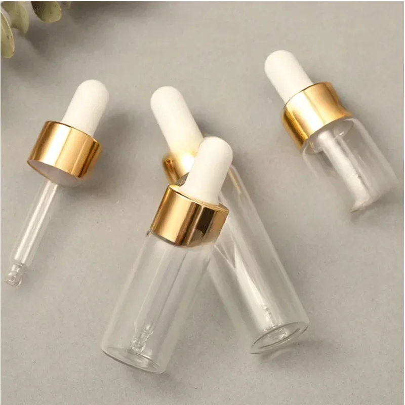 1pcs Mini Dropper Bottles Glass Empty Essential Oil Aromatherapy Bottles Rose Gold Cap Pipettes 5ml 10ml 15ml dropper bottle