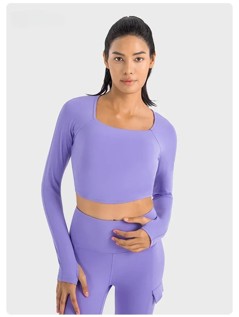 Lemon Long-sleeved T-shirt Women's Running Slim-fit Slimming Yoga Clothes Stitching Breathable Sports Creora Mesh Sleeve Length