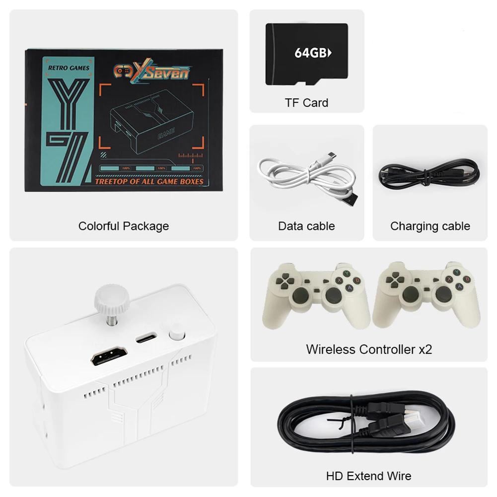 무선 게임 TV 스틱, 64G + 128G/256G, 4K HD 휴대용 비디오 게임 콘솔, 멀티 에뮬레이터, PSP용 플러그 플레이 비디오 TV 게임 스틱