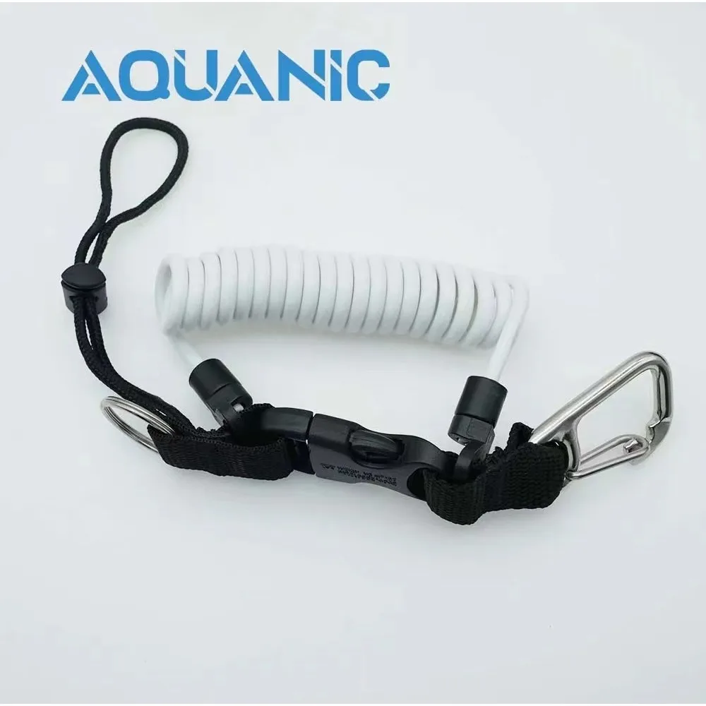 Nitescuba-submersível à Prova de Perda Coil Spring Corda de Bobina com Fivela de Liberação Rápida Mergulho Seguro Emergência Ferramenta